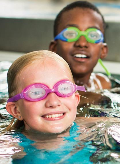 SWIM BASICS Students learn personal water safety and achieve basic swimming competency by learning two benchmark skills: Swim, float, swim sequencing front glide, roll, back float, roll, front glide,