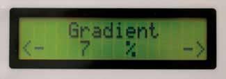 GRADIENT MODE (Continued) 16 Access the second parameter, Gradient, by turning the SHUTTLE