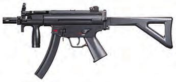 99 H&K MP5 K-PDW CO2 submachine gun Looks, feels & handles like the MP5 Personal Defense Weapon firearm used by military aircraft crew members. Realistic recoil. 40rd BB magazine. CO2 Semiauto.
