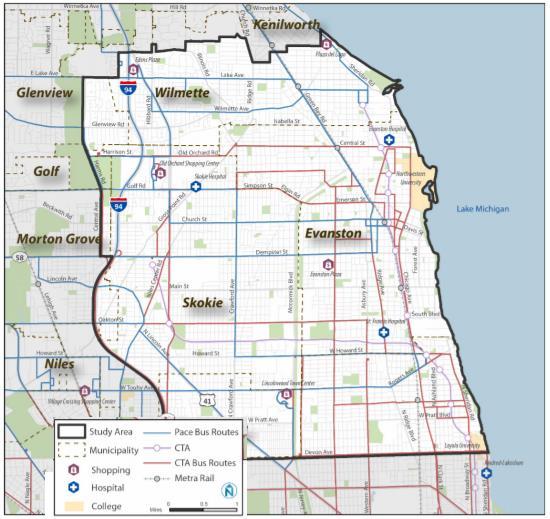 Pace and CTA bus service 8 North Shore Coordination Plan Study