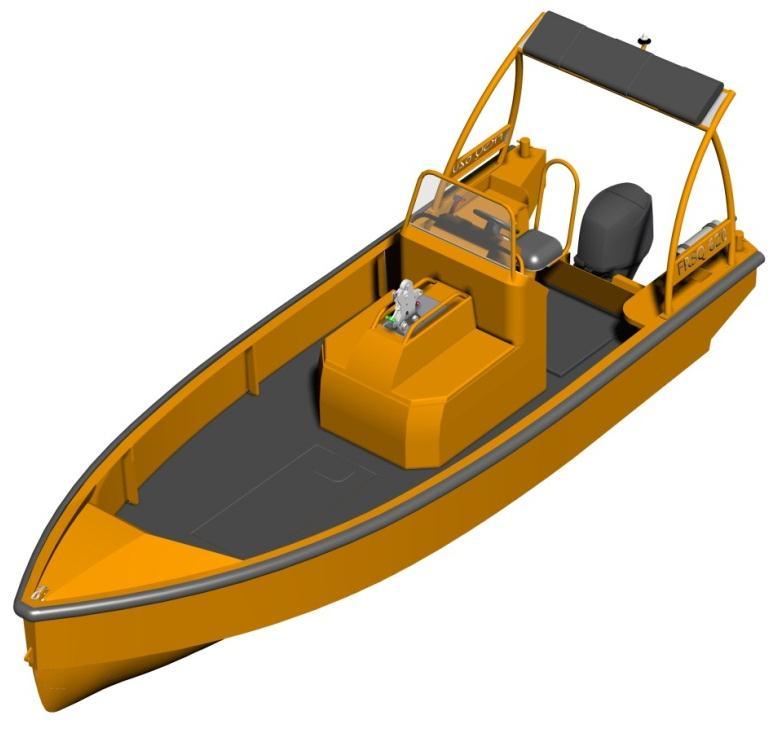 Boat type: FRSQ 600 A Boat design / purpose: Hull material Engine configuration: Propulsion: G.A. drawing no.: Fast rescue boat Aluminium Outboard Single Outboard 3FP-100039 Revision status Rev.