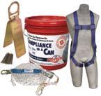 1191201 (1191201C in Canada) Pg 59 For compliance at the lowest possible price: FIRST Full Body Harness With back D-ring, pass thru buckle leg straps and 5-point adjustment for economical performance.