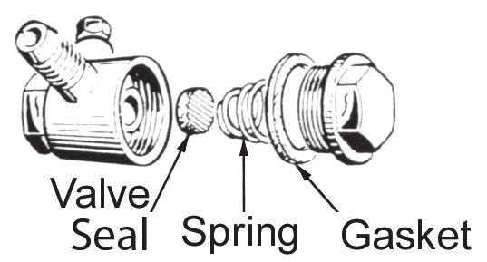 Examine the non-return valve, and replace the gasket and valve seal if necessary.