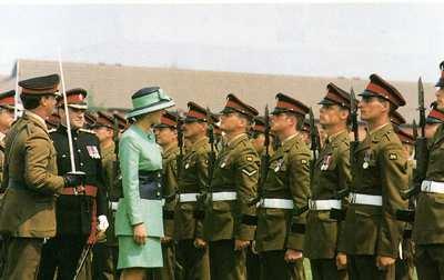 Colonel of the Regiment, Major General A A Denison MBE (right) and Parade Commander, Colonel M J Ball (left) Royal Review 9 th Sept 1993 The Presentation of New Colours to the 2 nd Battalion by Her