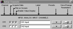 6. In that same row, click the "View/Change Parameters" wrench icon to generate the Input Channel Parameters dialog. 7.