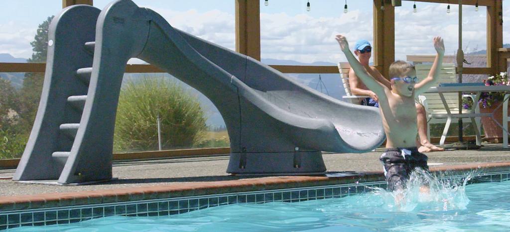pool slides SLIDE INTO FUN For hours of serious sliding fun, look to S.R.Smith. From the towering Vortex with its 5.