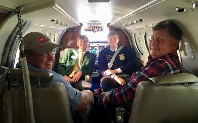 4-H Council President flying with the Commissioner of Agriculture to the Sunbelt Ag Expo and Elizabeth Sanders (former TN 4- Her, current extension agent) speaking to the Food and Agriculture