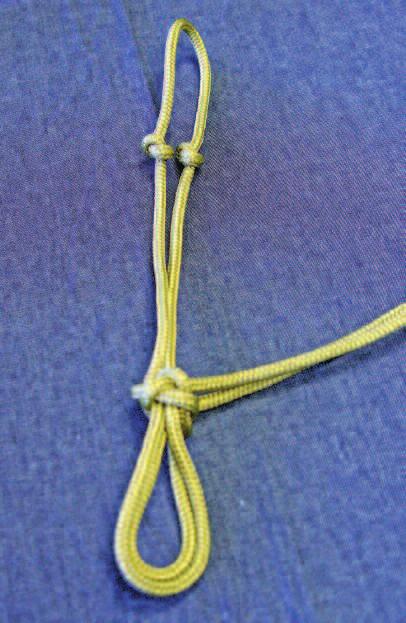 The two overhand knots also might be uneven to the fiador knot. What you will do is measure from the center of the fiador knot and the overhand knot.
