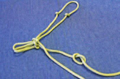 overhand knot. To loosen the knot, push the knot from both sides.