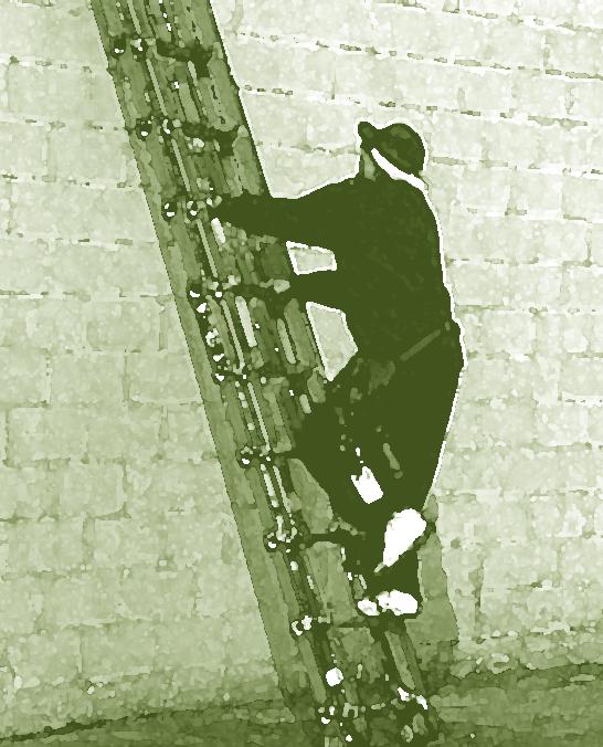 For additional protection, the ladder should be tied off at the top or bottom, or both. If tying off is not possible, have a co-worker hold the ladder steady.