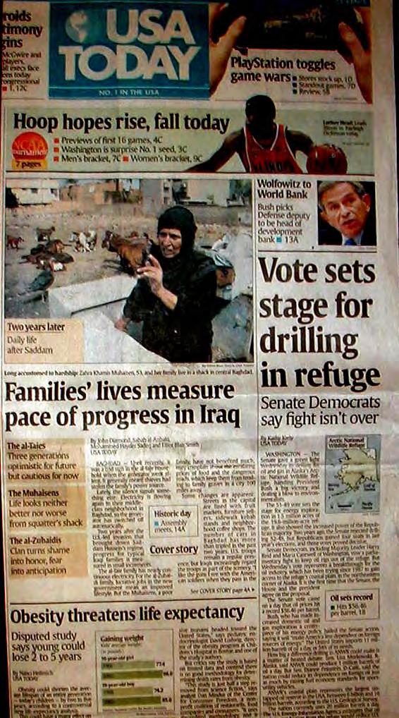 USA Today Mar. 2005 Oil drilling in Alaska Nat l Wildlife Refuge.