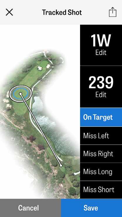 SHOT TRACKING Once you ve located your ball, tap At my ball and you will be taken to the main Tracking screen.