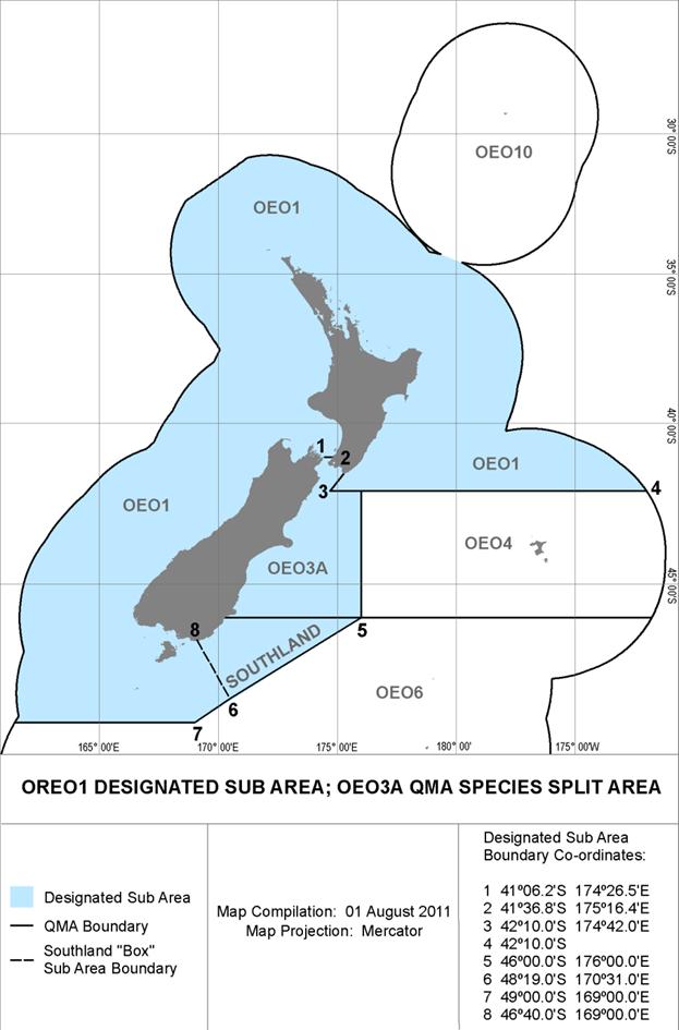 Part 4: OEO1 and OEO3A Catch Limit Management OEO1 SSO and OEO3A SSO and BOE SOR Catch Management Shareholders have agreed with the Ministry to manage OEO catches within the OEO1 Southland sub-area
