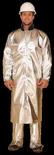 Both the 300 and 500 series are available in aluminized glass or aluminized Nomex. Replacements coats for 300 and 500 Series suits are offered in 32 (76 cm) lengths.