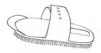 pony s mouth) R (Straps that you hold) H (Strap that goes over head behind ears) Th l h R n 14 Grooming mit Plastic curry comb Comb for combing mane & tail before plaiting is for polishing pony and