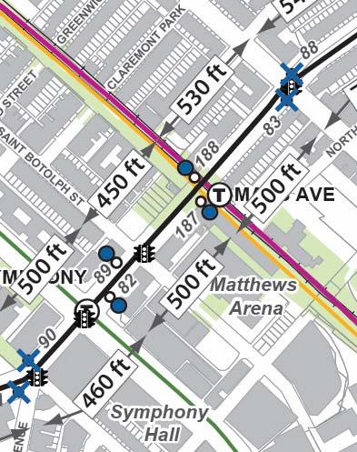 Mass Ave @ Mass Ave Station Pavement markings and
