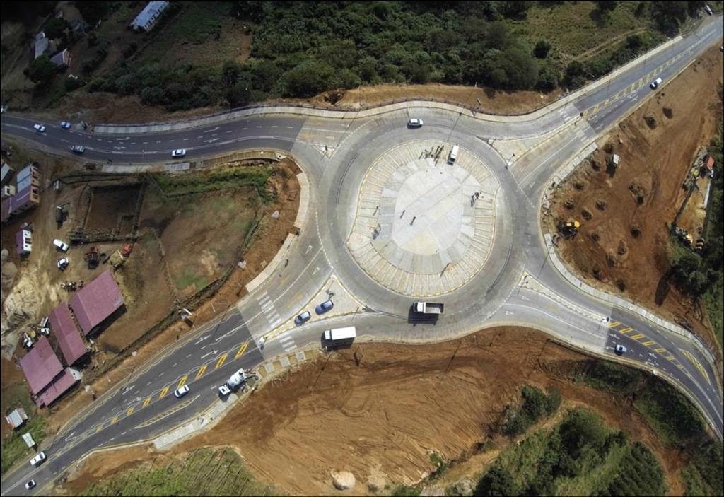 newspapers. The existing traffic volumes are very much less than the designed turbo roundabout capacity and this has also assisted for the new form of traffic technology to be accepted.