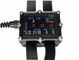 5.2 Controller The JJ-CCR Rebreather is supplied with a Shearwater Petrel 2 controller, which contains a multigas (nitrox, trimix, heliox) and multimode (Open and Closed Circuit) decompression