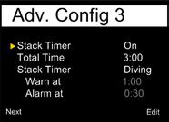 6.21.39 Advanced Config 3 (Stack Timer) The Advanced Config 3 allows to configure the Stack Timer (CO2 scrubber duration timer).