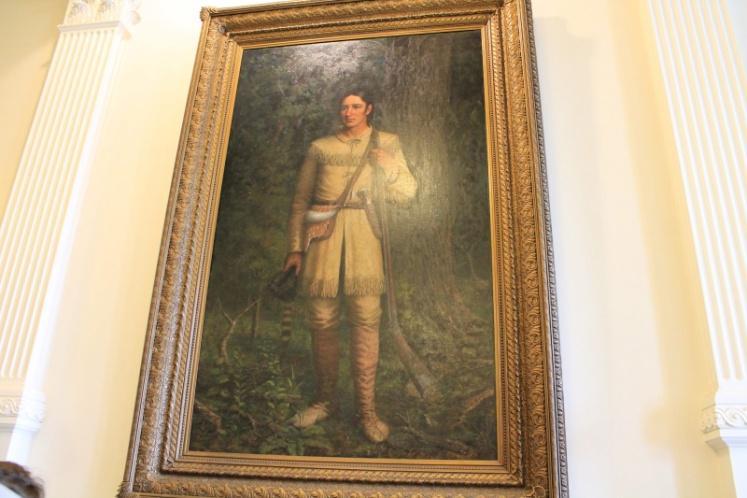 Davy Crockett This is a portrait of Davy Crockett. He nicknamed his rifle Ol Betsy.