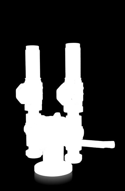 The so-called tap cock is used as a maintenance fitting for safety valves in applications such as storage tanks for cryogenically liquefied gases.
