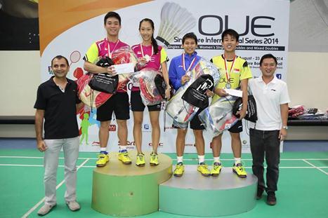 Terry Hee Yong Kai (2nd from left) and Tan Wei Han. Singapore Sports School student-athletes and alumni participated in the Singapore International Series from 19 to 23 August 2014.