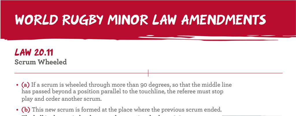 Additional sentence (Page 150): The non-ball winning scrum-half may not move into the