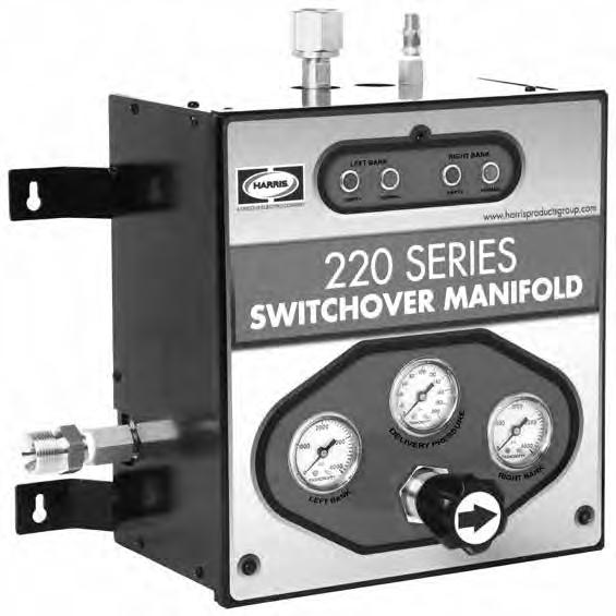 INDUSTRIAL GAS DISTRIBUTION PRESSURE DIFFERENTIAL SWITCHOVER Series 220 The Series 220 Manifold prevents downtime by automatically switching gas supply from the primary cylinder bank to the reserve