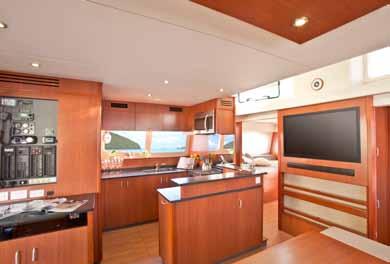 Open Living The spacious Leopard 58 s interior with its casual yet elegant design is as comfortable for a family lunch as it is for a black tie affair.