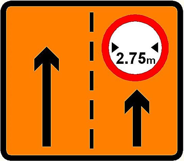 lane 2 at 2.75m would only be suitable for cars and light vehicles. Variations to the above allow for multiple lanes and for lanes that are diverted to the left.