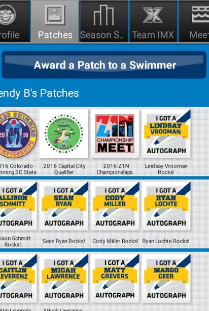 Click the Award a Patch to a Swimmer button. (image #3) 5. Select the Programs button.