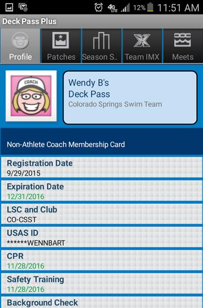 The athlete(s) receiving the award will have a checkmark by their name(s). a. Note: swimmers must activate their Deck Pass account to receive patches.