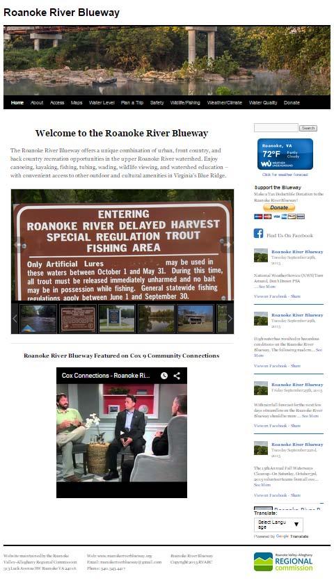 Blueway Progress Roanoke River Blueway Stakeholder Committee website social media mapping
