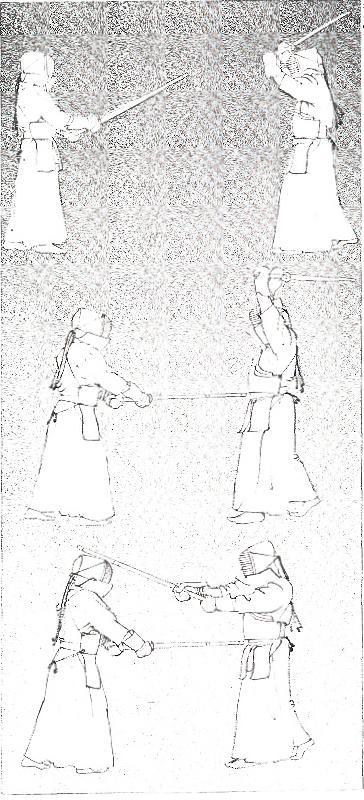 1.5. DON T BE AFRAID OF JODAN PLAYERS 23 Figure 1.13: When your opponent s shinai is coming toward your left Kote, lift your shinai up with both hands to avoid the Kote-Uchi. Then, quickly hit Men.