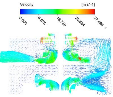 For the analysis of the internal flow in pump chamber, figure 4 shows