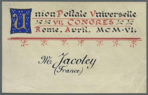 Card (Cream paper, Orange printing) Additional observations & images of Congress post cards are solicited.