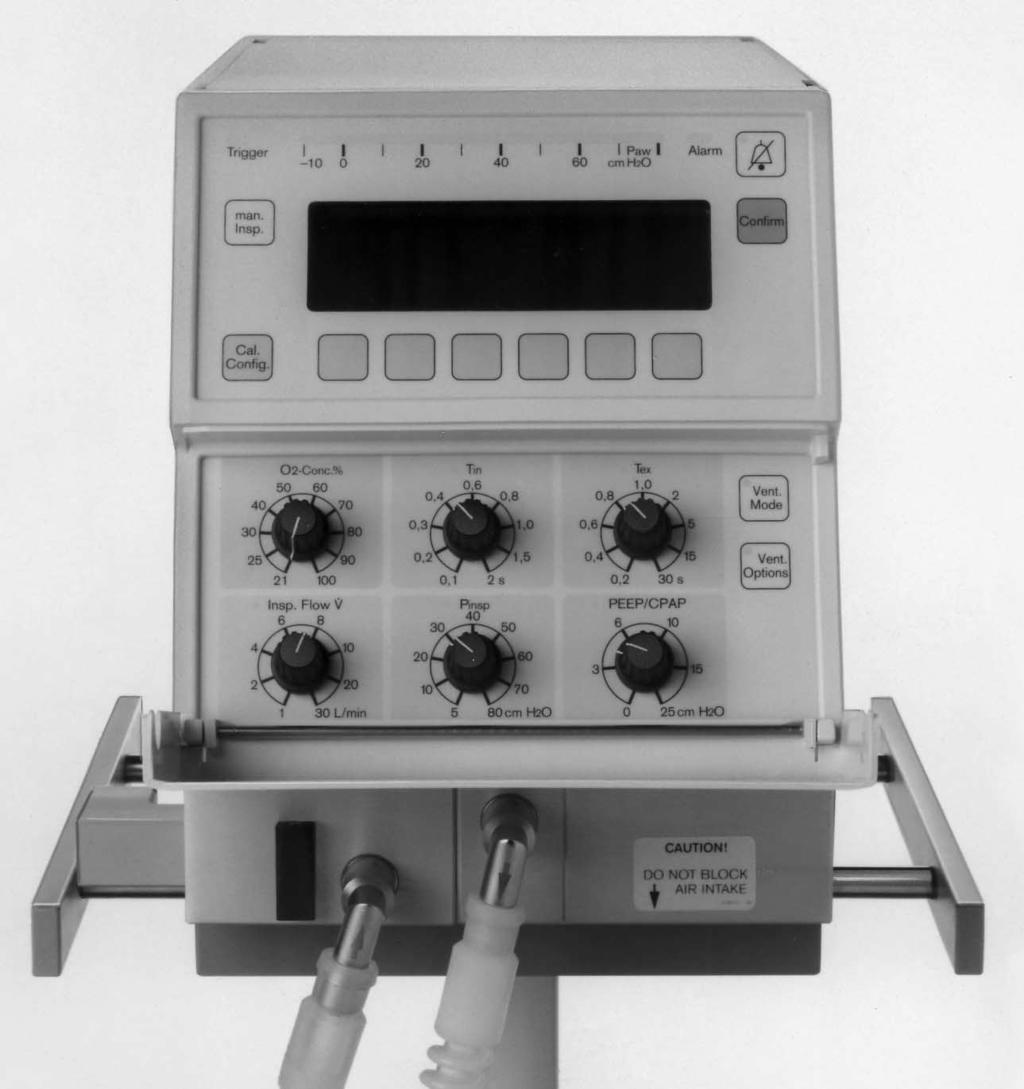 Operating Concept Design of the User Interface Design of the User Interface MT 550-97 The ventilator front end consists of a dial panel and a display/menu key panel.