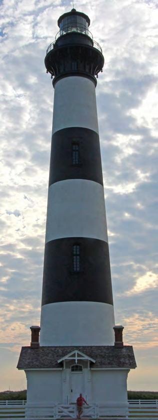 .. (right) the third of the OBX lighthouses is actually inland and guides mariners through the