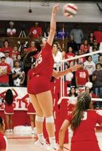 She leads the team with 273 kills for the season and now has 1,051 on her career.