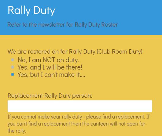 Monbulk Pony Club Rally Duty 2017/2018 - REVISED Please OPT IN to the rally to let us know if you can make your duty, the OPT inform has