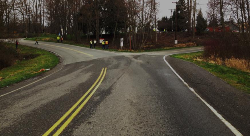 vehicles would have to make a sharp 45 degree turn onto Lummi Shore Rd.