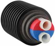 The pipe is surrounded by multilayer, closed-cell, PEX-foam insulation and a water-resistant, corrugated HDPE jacket, making it ideal for direct-burial applications.
