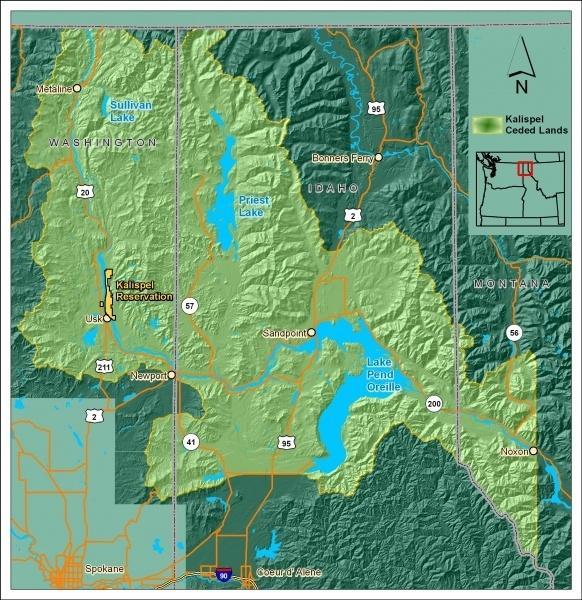 Kalispel Ceded Lands NE Washington, Idaho and Western Montana Over 2.