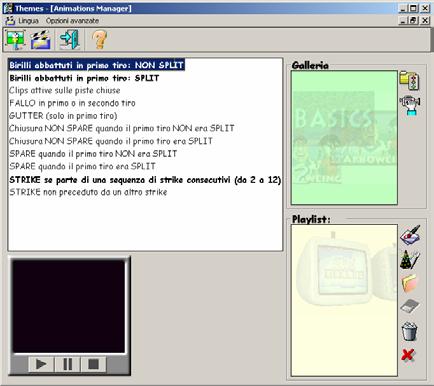 43 ANIMATION MENU The animation menu is used to create, modify and delete the play lists; use the homemade movies as well as to program the Live Sparemaker options (Homemade movies and live