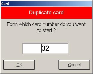 DUPLICATING A CARD 10] The card duplication function can be very useful when making a large number of similar promotional cards (for example with free games or promotional discount) on which you do