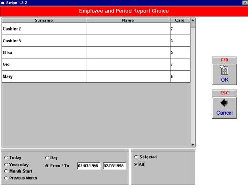 TIME CLOCK REPORT MANAGEMENT Click on the report button directly or on the F3 button on the keyboard.
