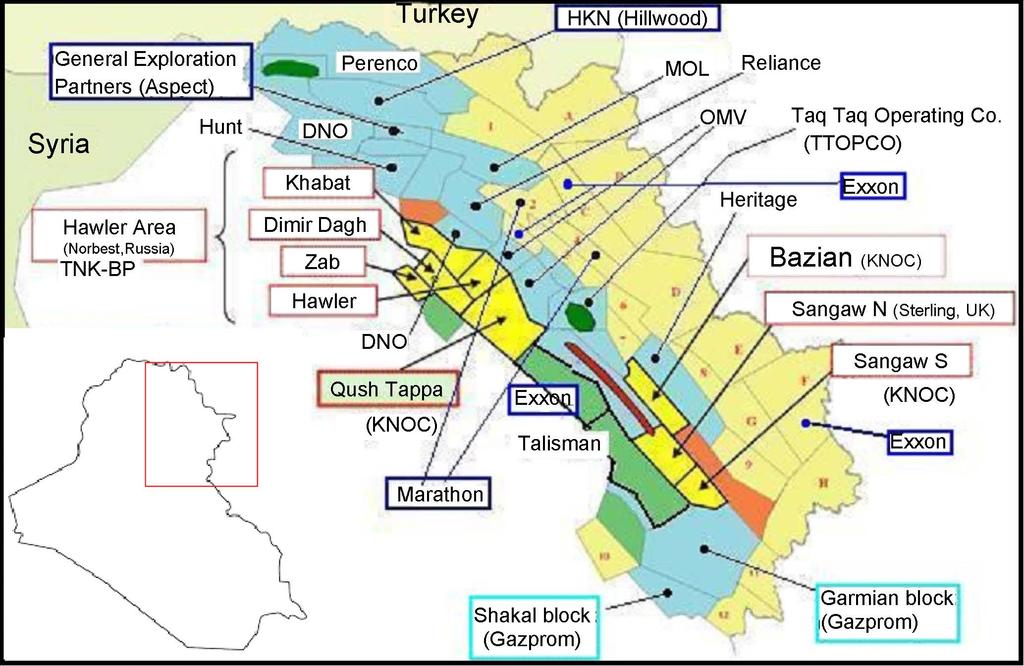 Figure 2. Oil blocks in Kurdistan region-iraq [11]. Figure 3. Drilling, survey and mud data [13].
