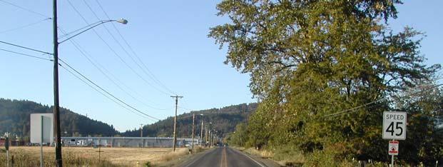 Old Highway 99/Calapooya Street, south of Central Avenue, runs parallel to Comstock Road and carries traffic from downtown Sutherlin to the I-5 Exit 135.