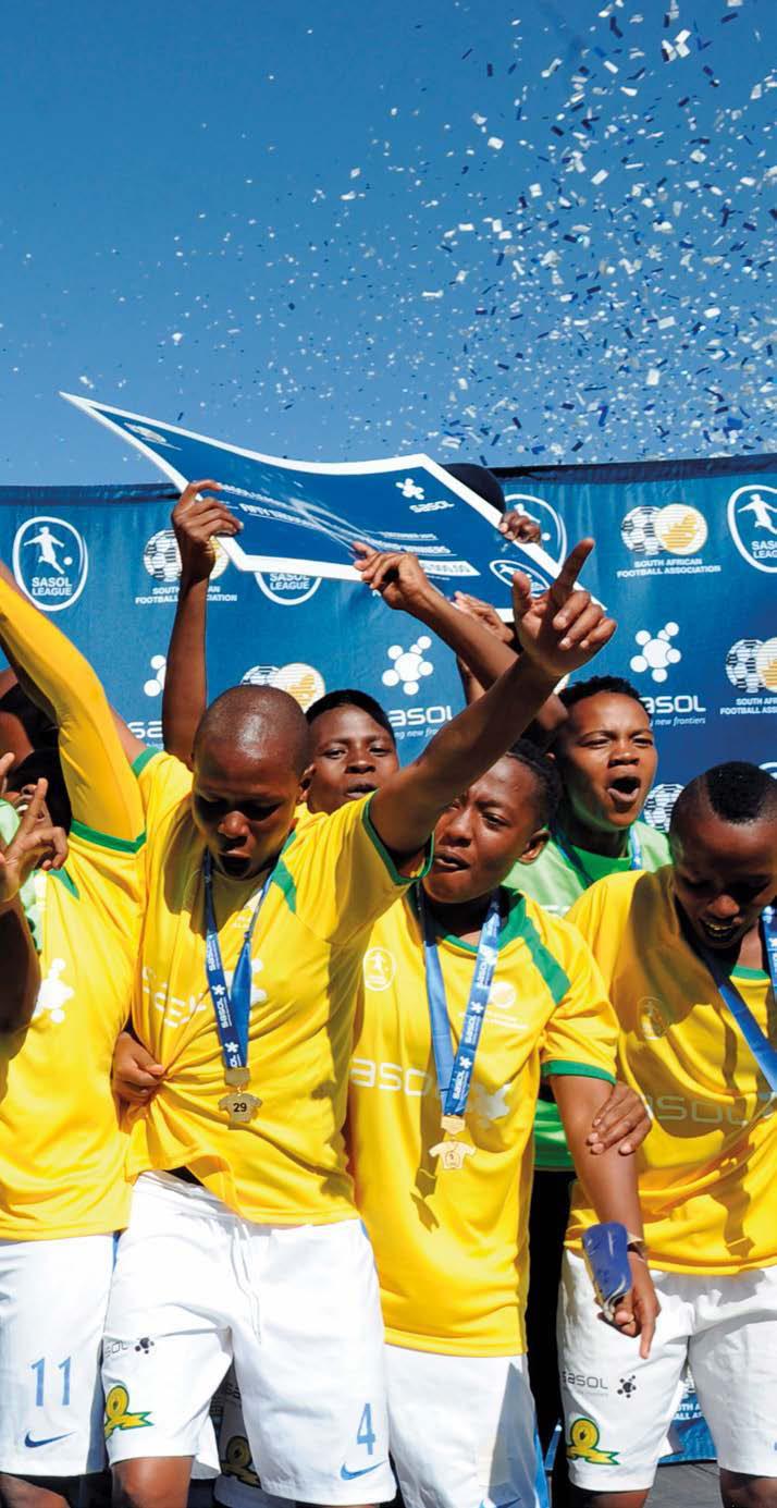 CONTENTS February 2016 The beautiful game Mamelodi Sundowns Ladies were crowned Sasol League National Champions after beating Cape Town Roses 5-0 in the final in Sasolburg 6 Derby days Players and