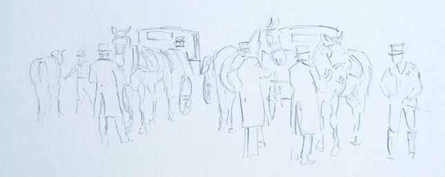 Harnessing the Horse Power, Pencil Sketch,